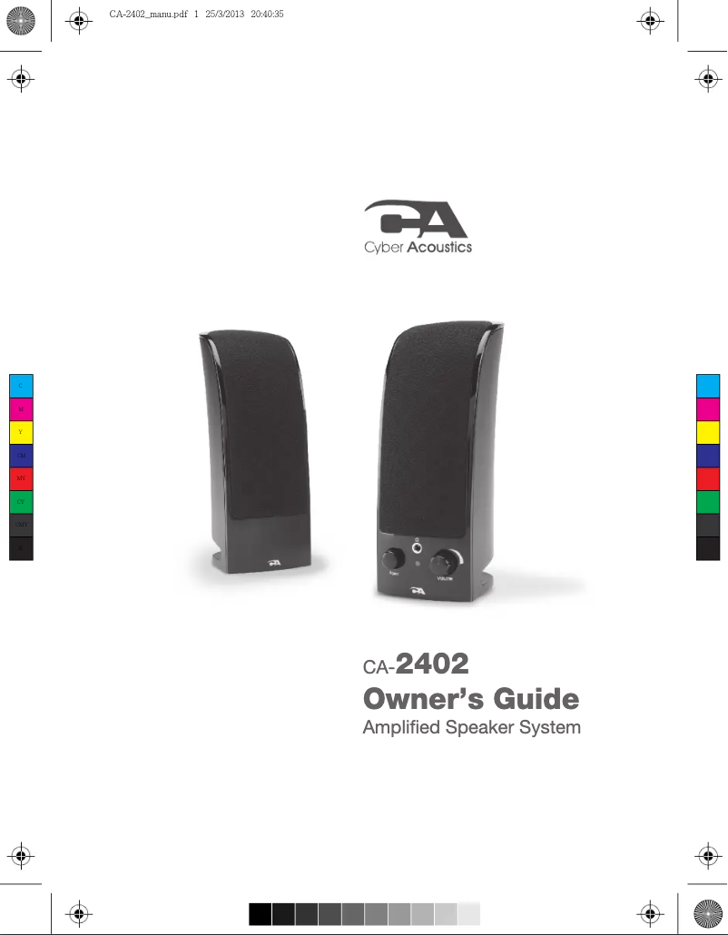 Page 1 of the manual User Manual Cyber Acoustics CA-2402