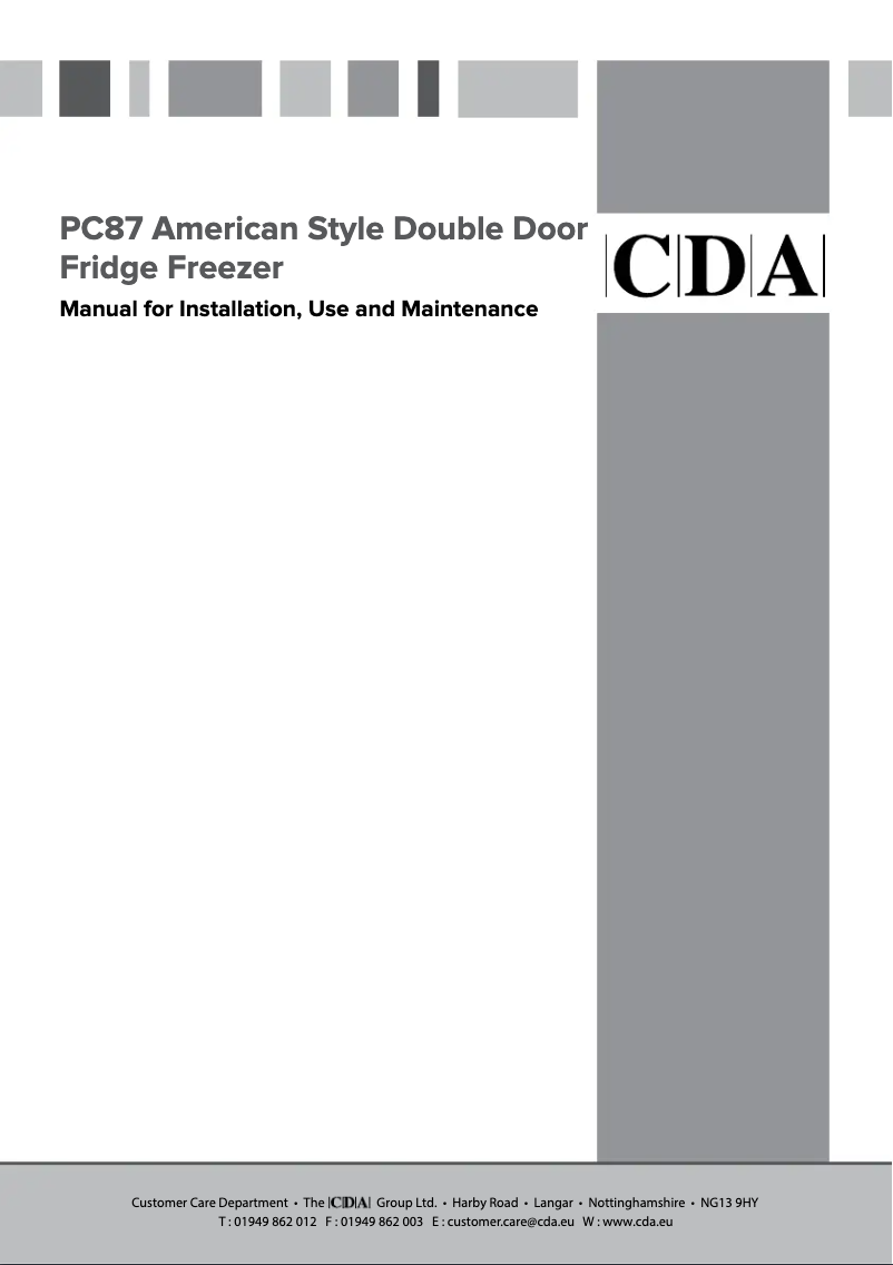 Page 1 of the manual User Manual CDA PC87