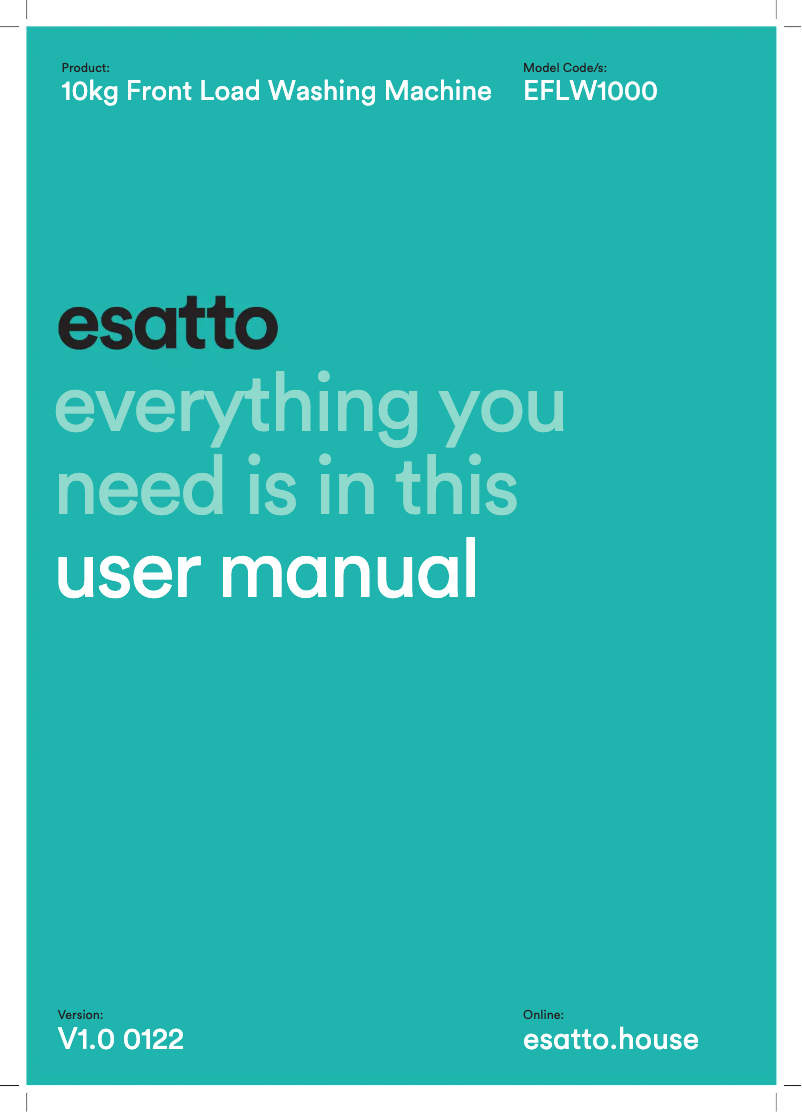 First page image of the manual for EFLW1000