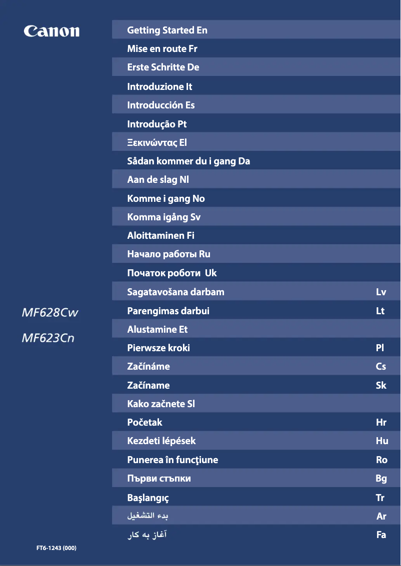 First page image of the manual for i-Sensys MF623Cn