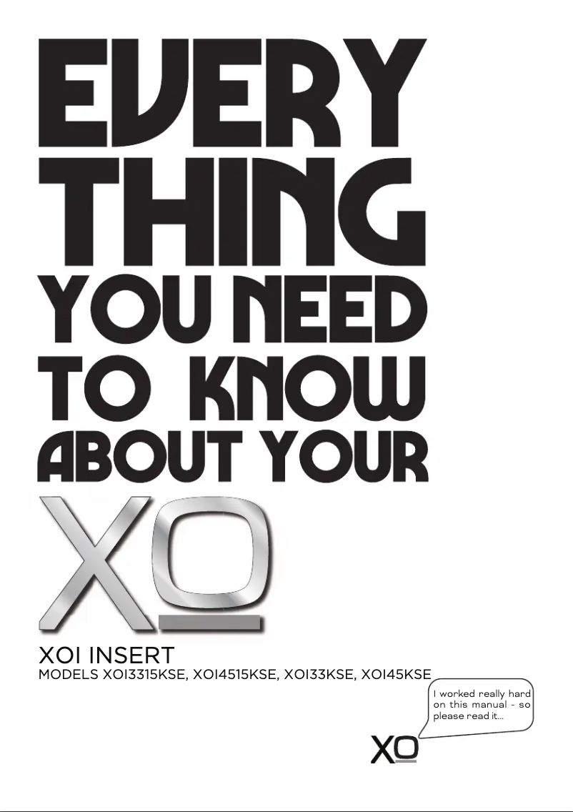First page image of the manual for XOI45KSE