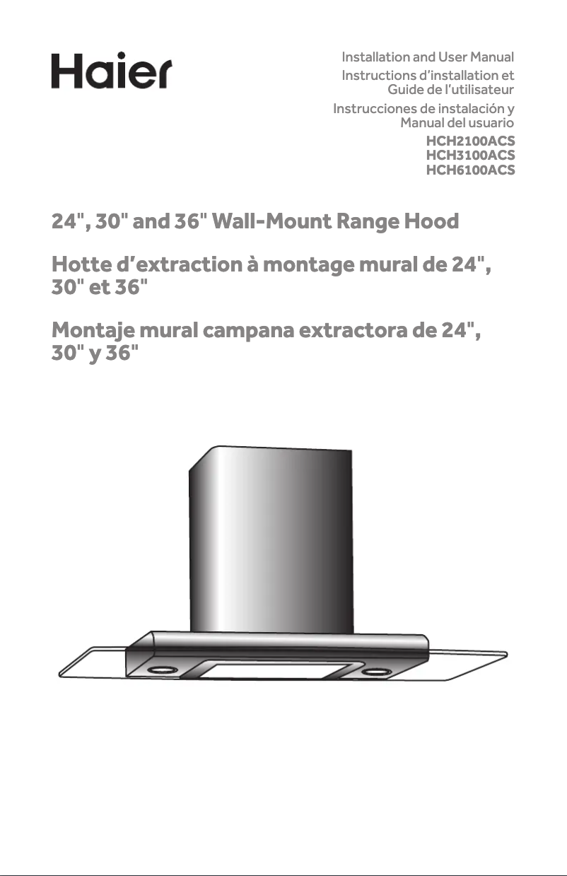 Page 1 de la notice Manuel utilisateur Haier HCH6100ACS