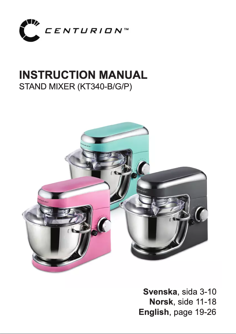 First page image of the manual for KT340P