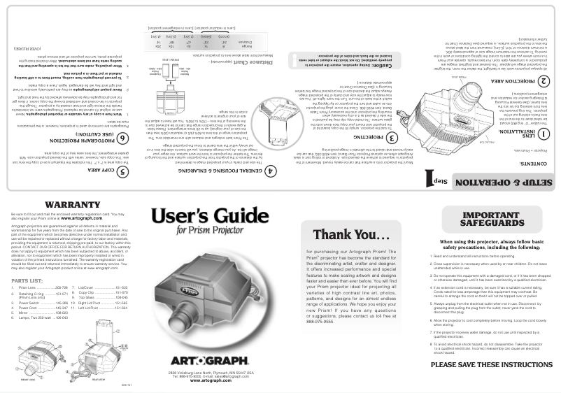 First page image of the manual for Prism