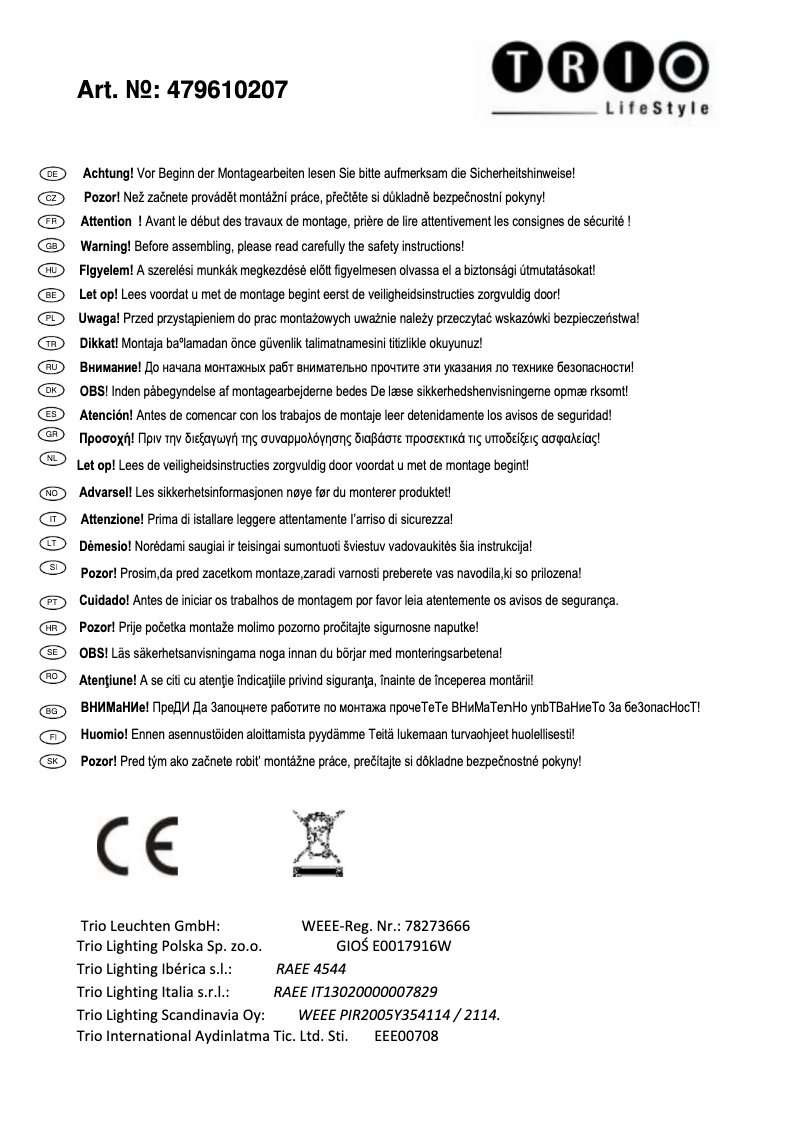 First page image of the manual for Denver