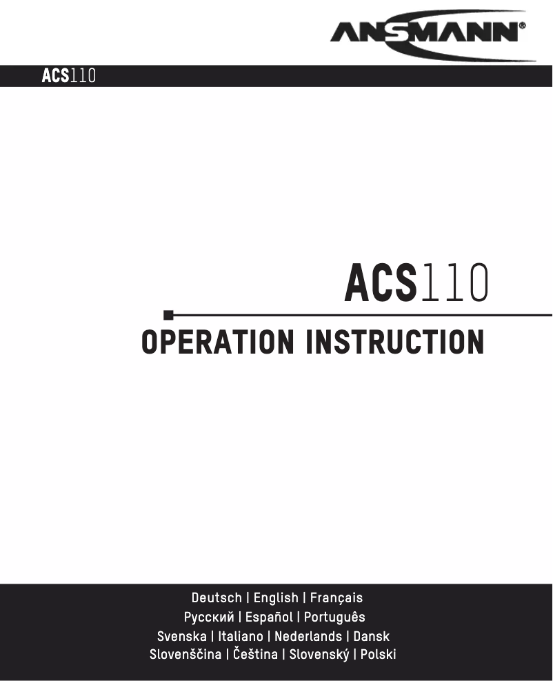 First page image of the manual for ACS110