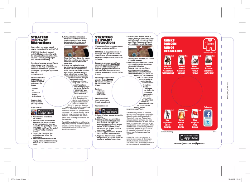 First page image of the manual for Stratego Sci Fi IPawn