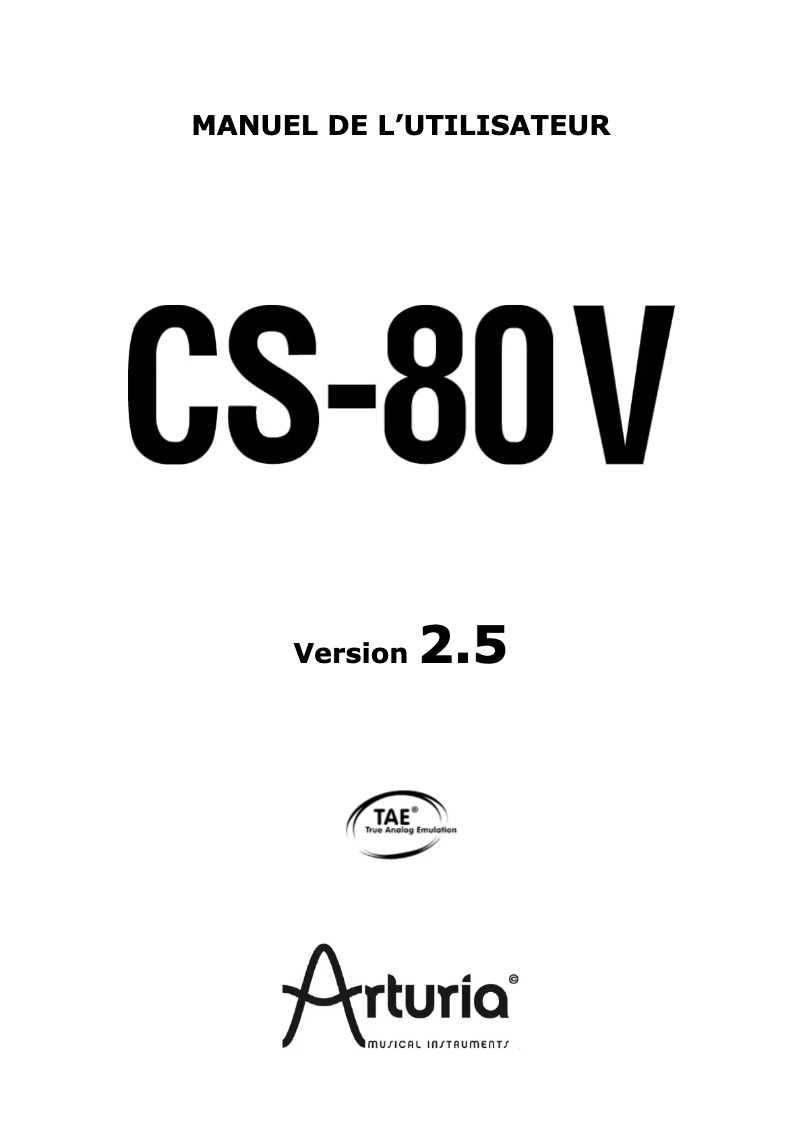 First page image of the manual for CS-80 V2