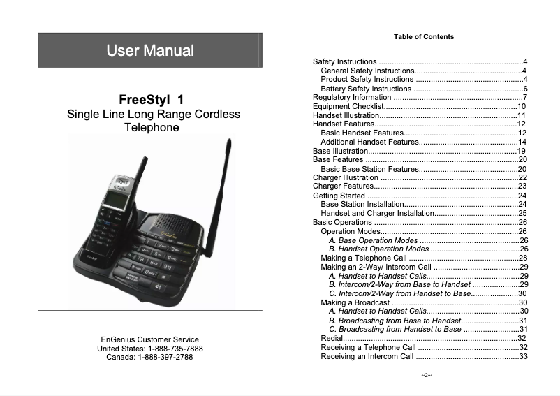 First page image of the manual for FreeStyl 1