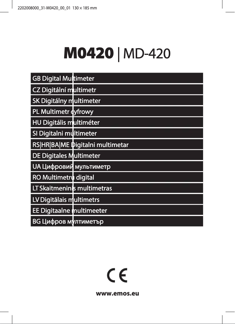 First page image of the manual for M0420