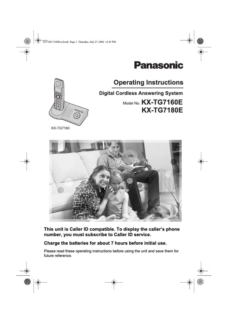 Page 1 of the manual User Manual Panasonic KX-TG7163E