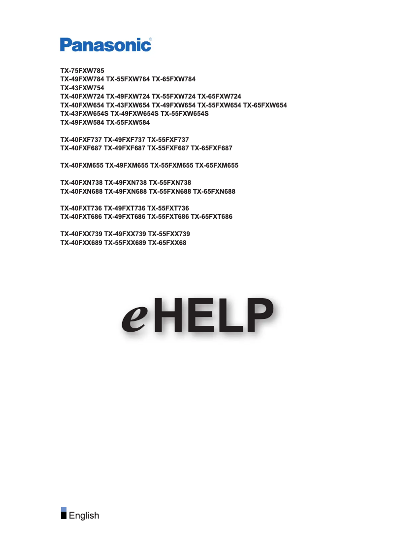 Page 1 of the manual User Manual Panasonic TX-40FXF737