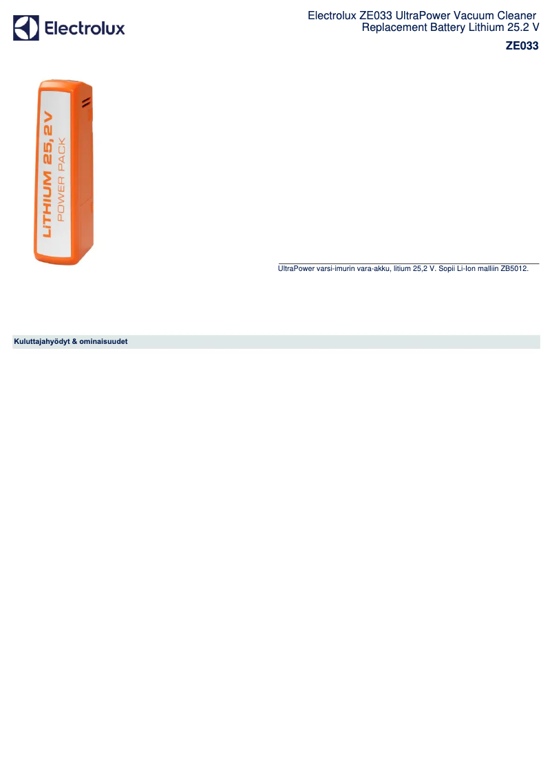 First page image of the manual for ZE033