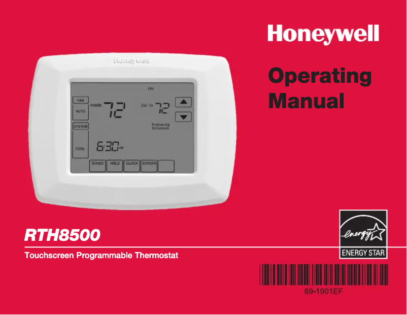 Page 1 of the manual User Manual Honeywell RTH8500