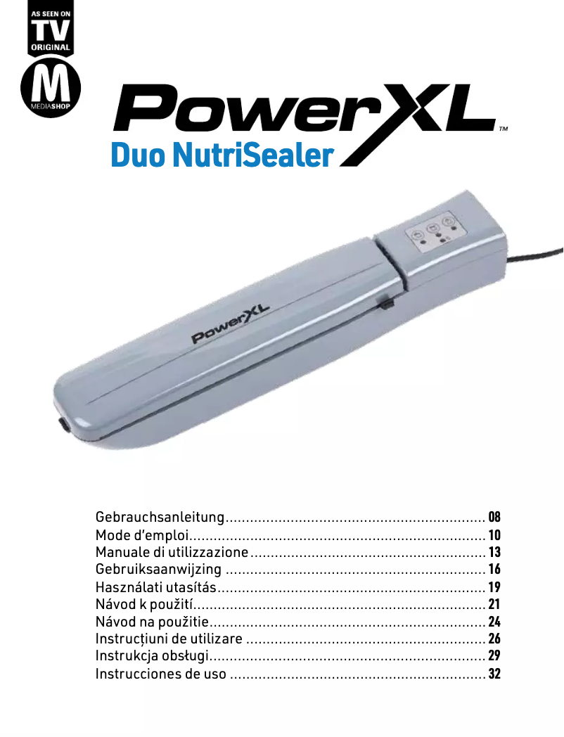 First page image of the manual for Duo NutriSealer