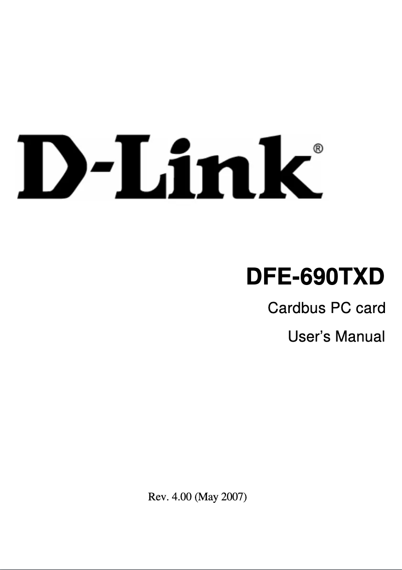 First page image of the manual for DFE-690TXD