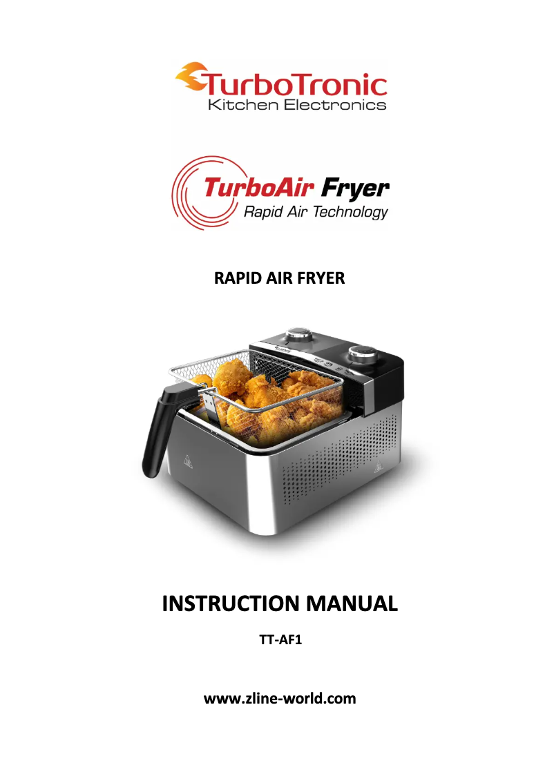 Page 1 of the manual User Manual TurboTronic TurboAir Fryer TT-AF1