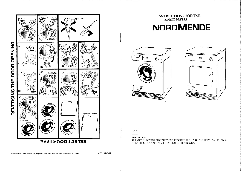 First page image of the manual for DRYER