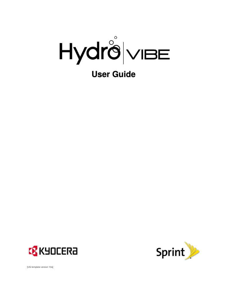 Page 1 of the manual User Manual Kyocera Hydro Vibe C6725