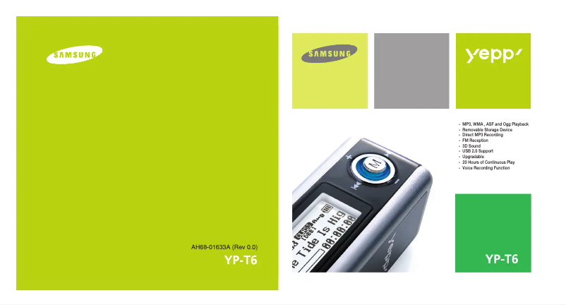 Page 1 of the manual User Manual Samsung YP-T6V