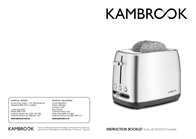 Page 1 of the manual User Manual Kambrook KTA270