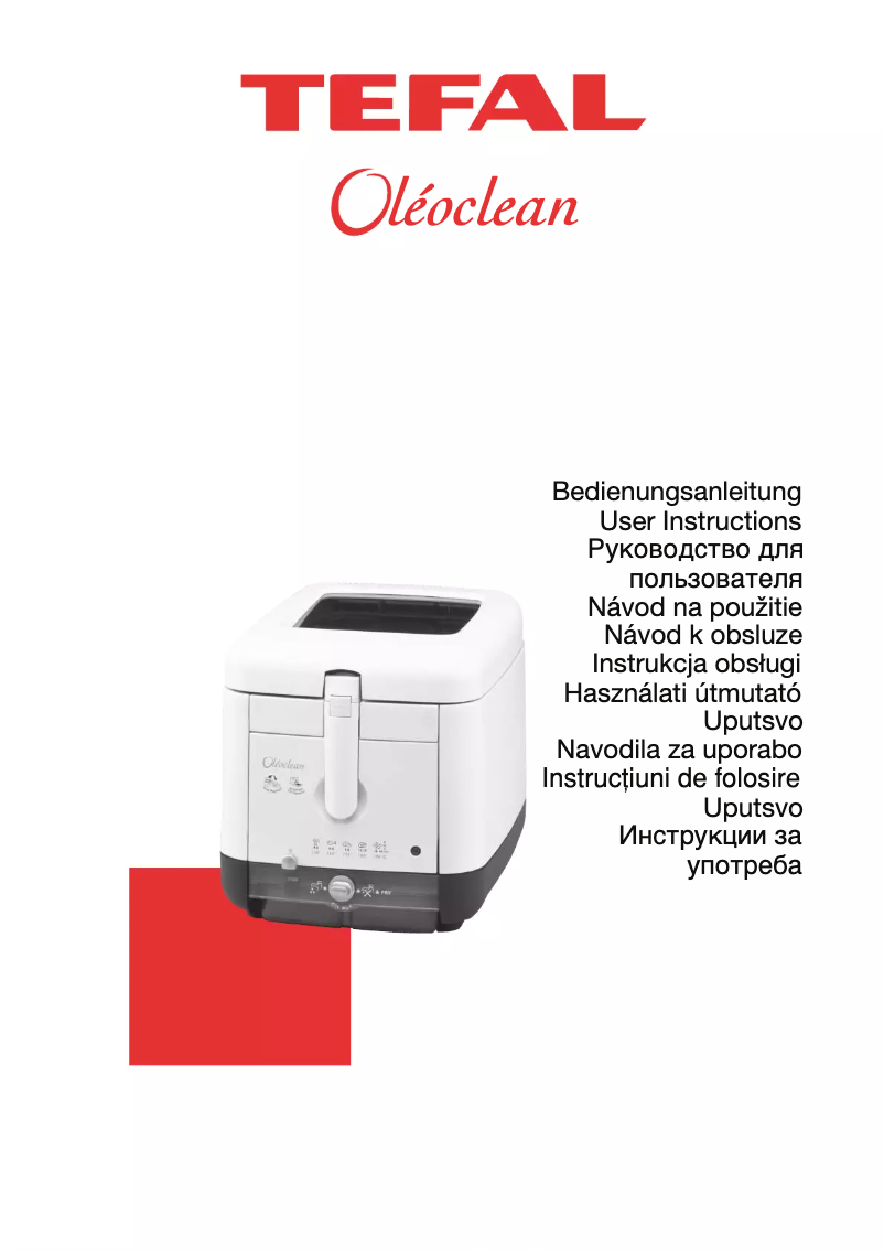 Page 1 of the manual User Manual Tefal Oleoclean FA700430