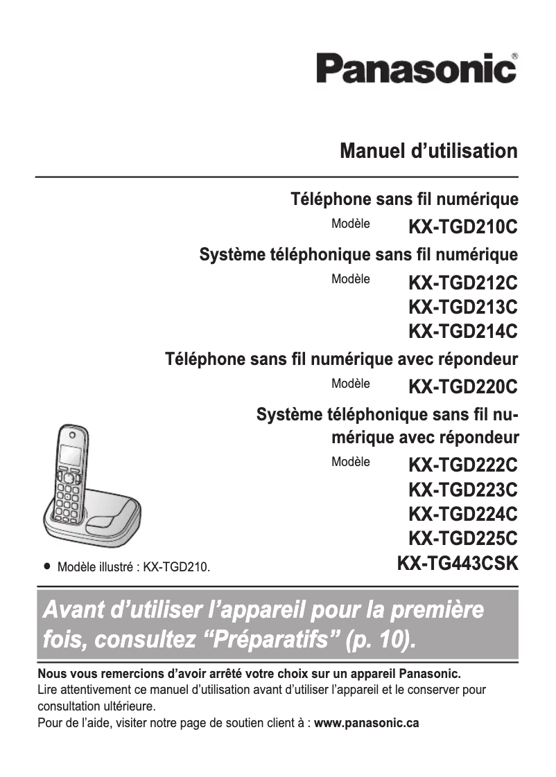 Page 1 of the manual User Manual Panasonic KX-TGD222