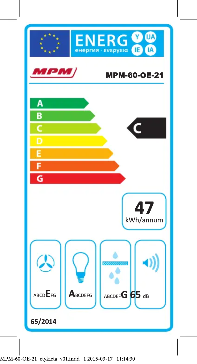 First page image of the manual for MPM-60-OE-21