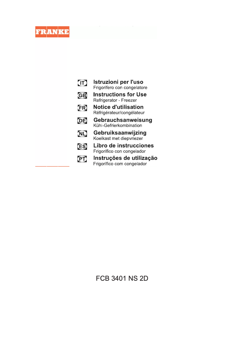 Image de la première page du manuel de l'appareil FCB 3401 NS 2D XS