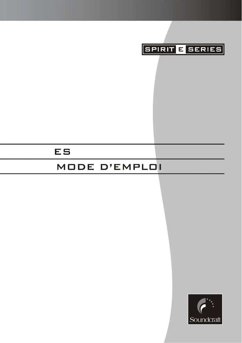 Page 1 of the manual User Manual Soundcraft Spirit E Series