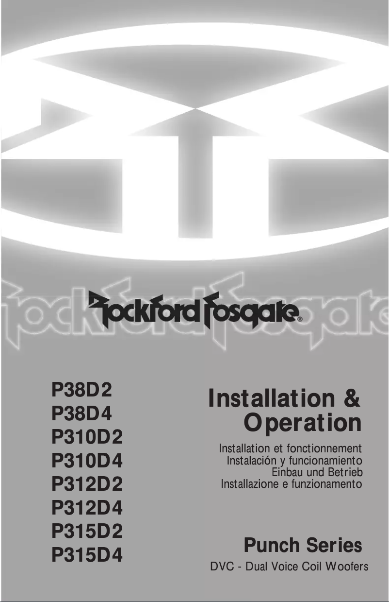 Page 1 de la notice Manuel utilisateur Rockford Fosgate Punch P38D4
