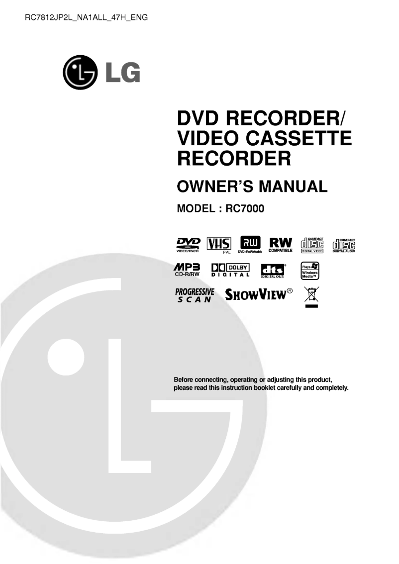 First page image of the manual for RC7812JP2L