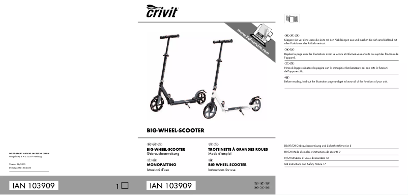 Page 1 of the manual User Manual Crivit IAN 103909