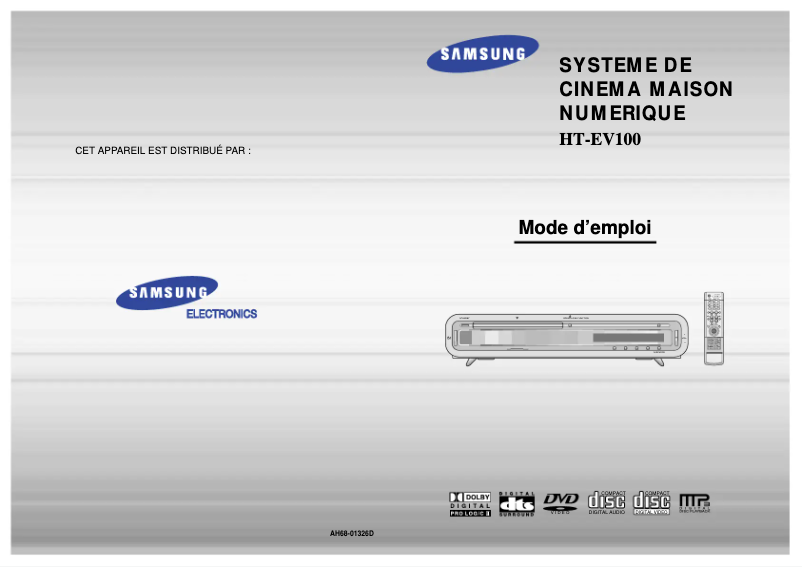 Page 1 of the manual User Manual Samsung HT-EV100