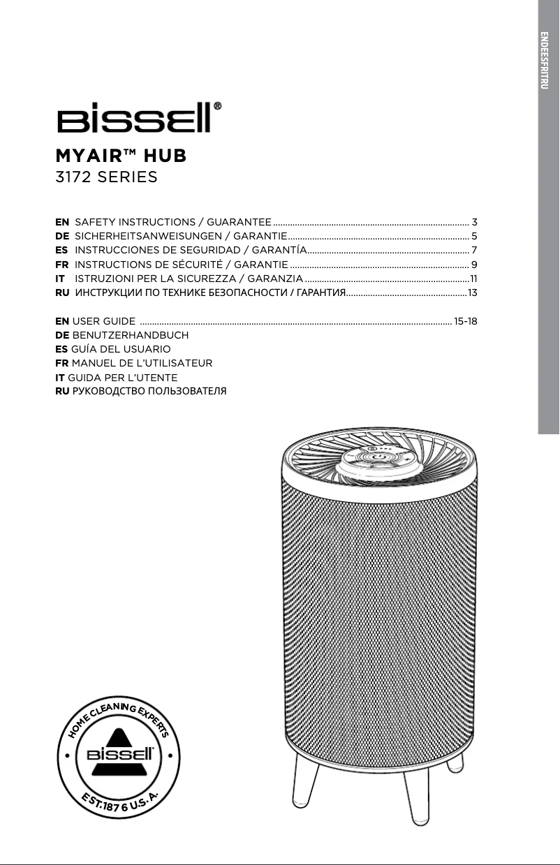 First page image of the manual for MYair HUB