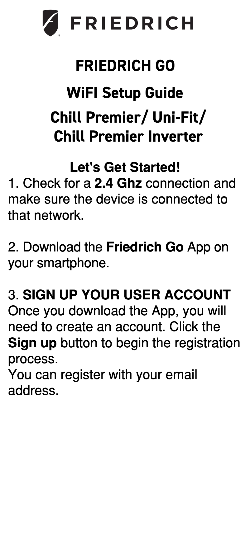 First page image of the manual for Uni-Fit UCT10B10A