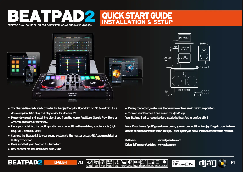 First page image of the manual for Beatpad