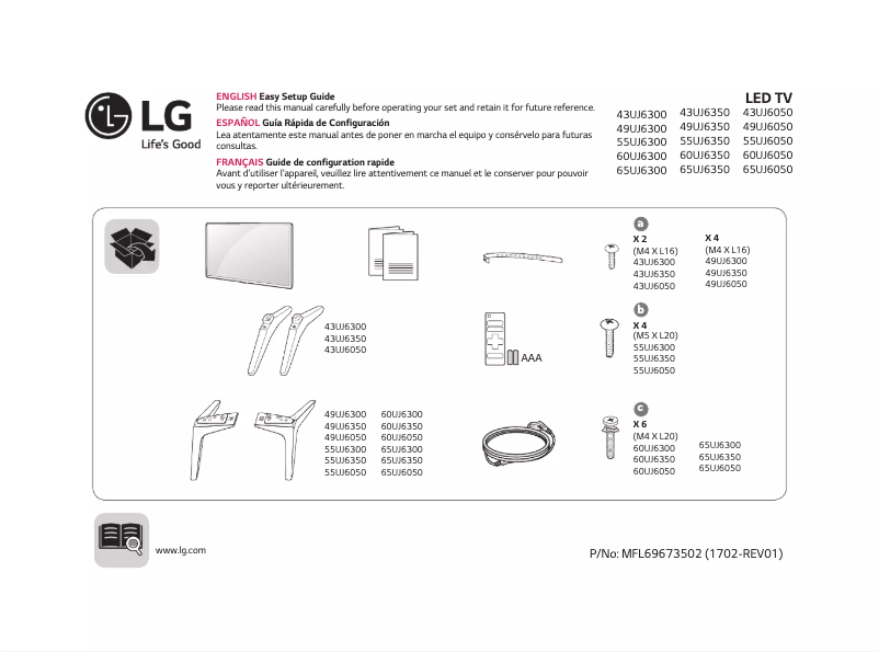 Page 1 of the manual User Manual LG 43UJ6350