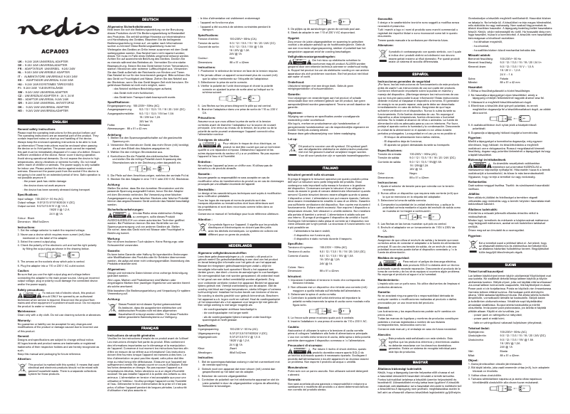 First page image of the manual for ACPA003