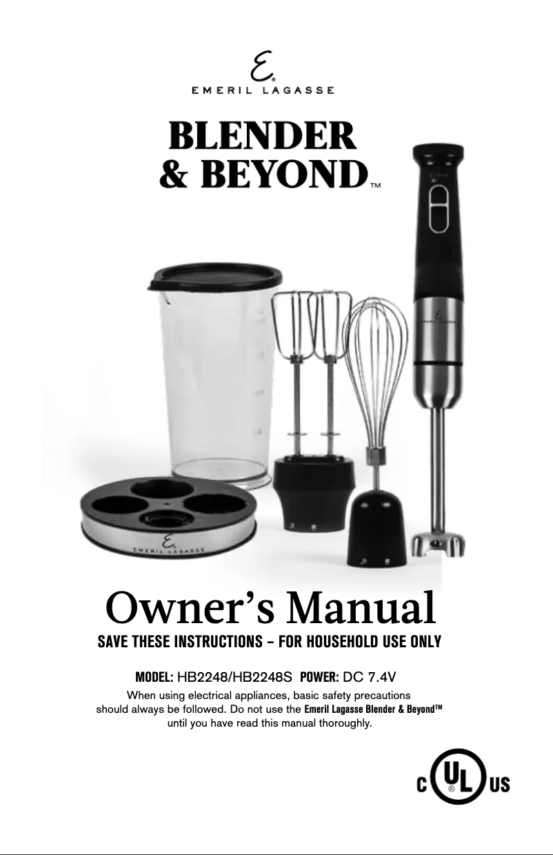 First page image of the manual for Blender & Beyond HB2248