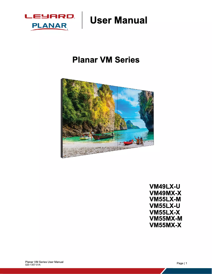 First page image of the manual for VM55MX-M