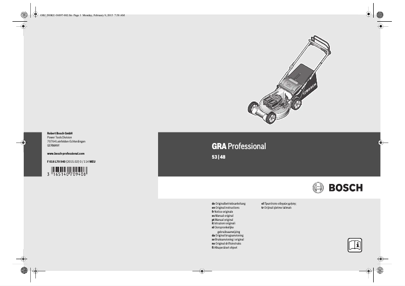 First page image of the manual for GRA 53