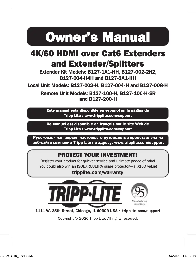 First page image of the manual for B127-2A1-HH