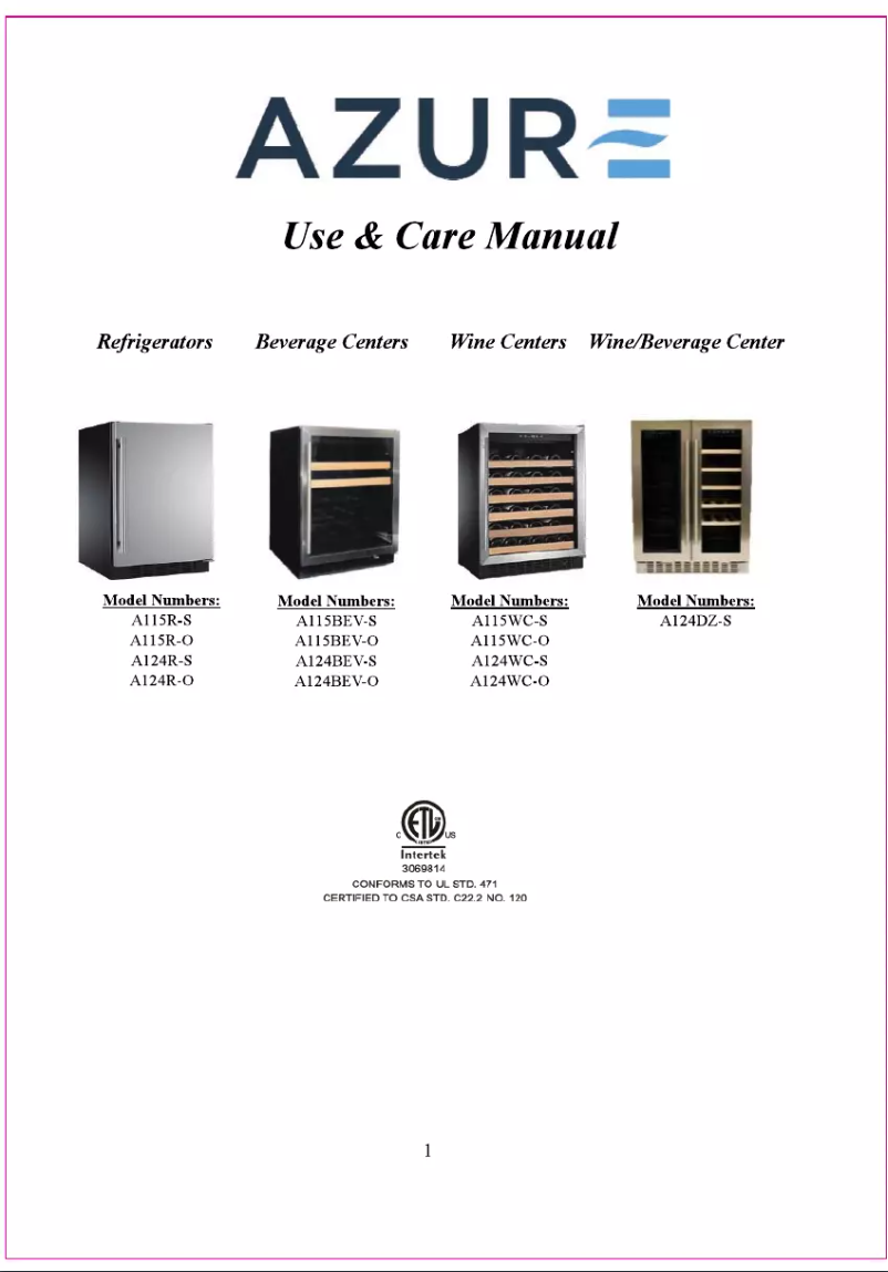 First page image of the manual for A115WC-O