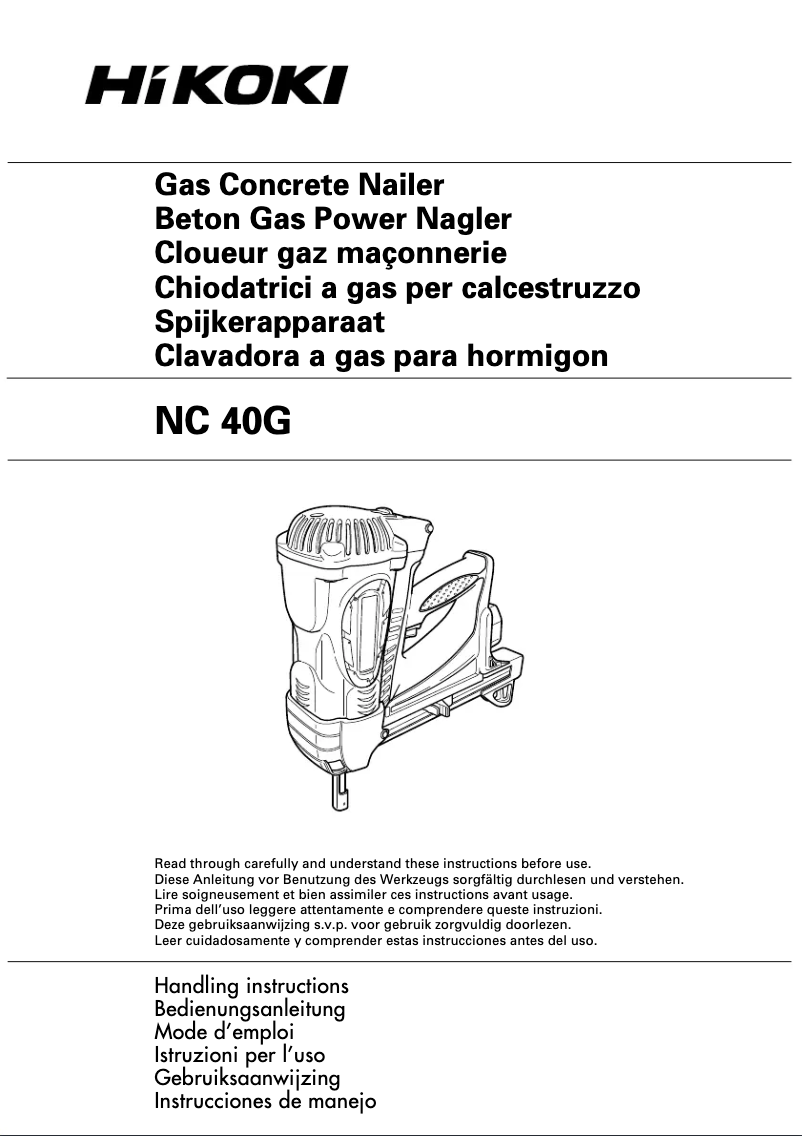 Page 1 of the manual User Manual HiKOKI NC40G