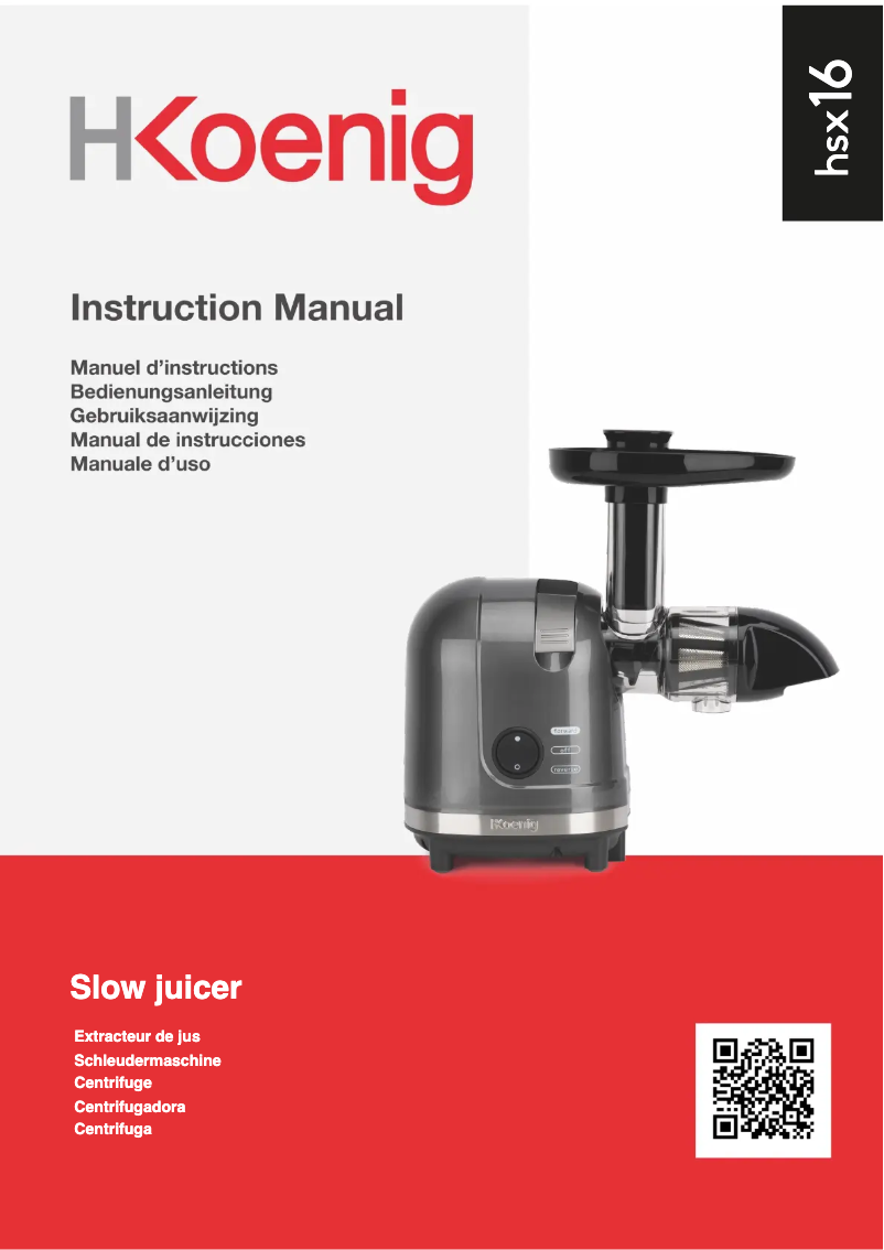 Page 1 of the manual User Manual H.Koenig HSX16