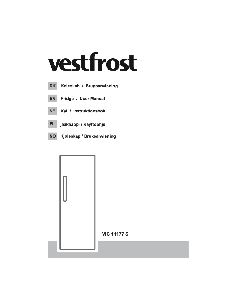 Page 1 of the manual User Manual Vestfrost VIC 11177 S