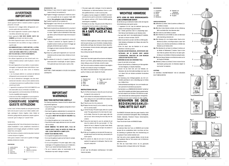 Page 1 de la notice Manuel utilisateur Ariete Gratì Turbo 0439