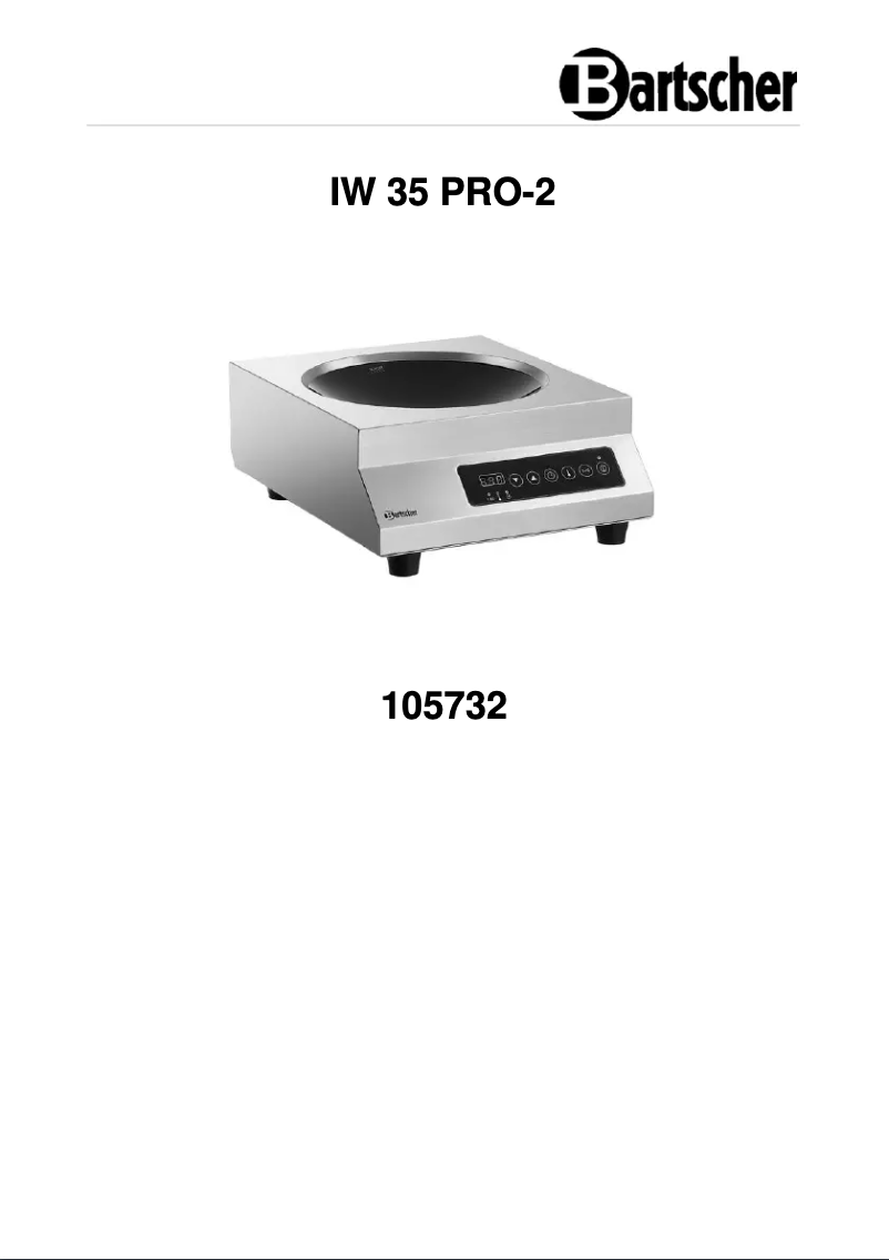 Page 1 of the manual User Manual Bartscher IW 35 PRO