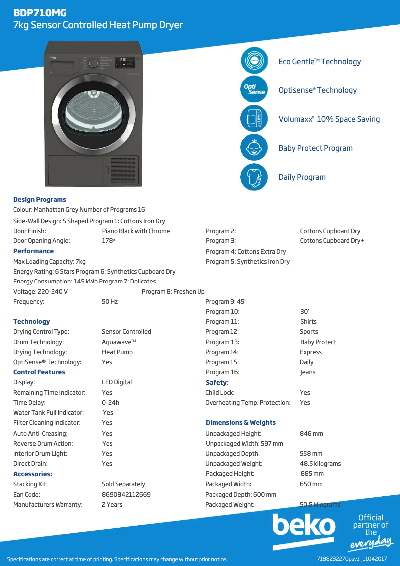 First page image of the manual for BDP710MG